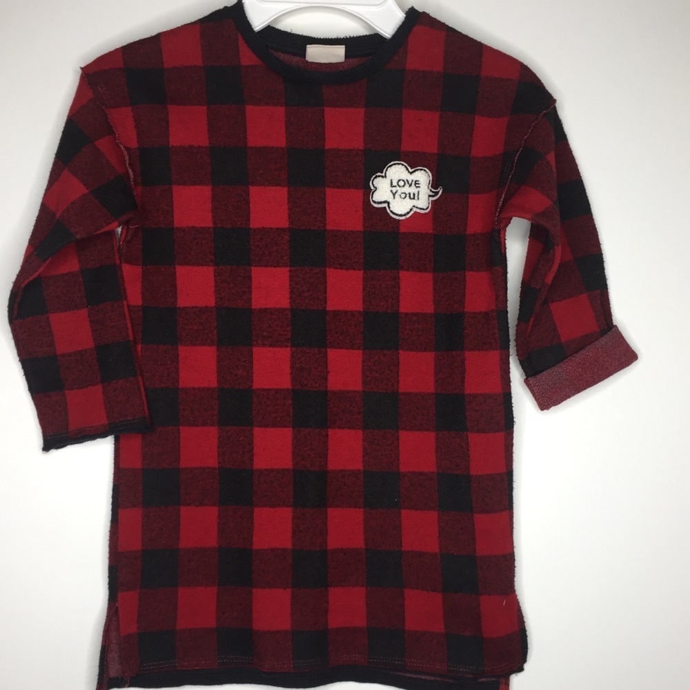 Zara girl’s size 5 plaid long sleeved top.